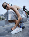 Flache Tres Temple Sneakers für Damen – Weiß & Bluette Philippe Model - 6