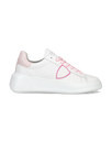 Low Tres Temple sneaker - white and fuchsia Philippe Model