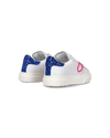 Flache Baby Temple Sneakers aus Leder mit Glitter – Blau und Weiß Philippe Model - 3