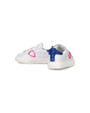 Baby Temple Low-Top Sneakers in Leather And Glitter, Blue White Philippe Model - 6