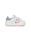 SNEAKERS TEMPLE TENNIS BABY WHITE LIGH BLUE Philippe Model