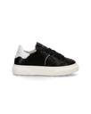 Junior Temple Low-Top Sneakers in Leather, Black White Philippe Model