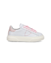 Junior Temple Low-Top Sneakers in Leather, White Pink Philippe Model