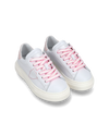 Zapatillas bajas Temple para Niños en piel, Blanco Rosa Philippe Model