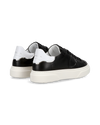 Junior Temple Low-Top Sneakers in Leather, Black White Philippe Model - 3