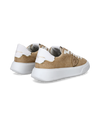 Women's Temple Low-Top Sneakers in Nubuck, Beige Philippe Model - 3