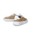 Flache Temple Sneakers für Damen aus Nubukleder – Beige Philippe Model - 6