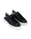 Women's Temple Low-Top Sneakers in Leather, Black White Philippe Model