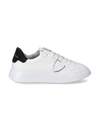Women's Temple Low-Top Sneakers in Leather, White Black Philippe Model