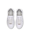 Flache Temple Sneakers für Damen aus Leder – Silber und Weiß Philippe Model - 4