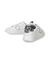 Flache Temple Sneakers für Damen aus Leder – Silber und Weiß Philippe Model - 6