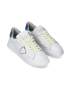 Flache Temple Sneakers für Damen aus Leder – Weiß und Mehrfarbig Philippe Model - 2