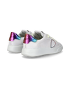 Flache Temple Sneakers für Damen aus Leder – Weiß und Mehrfarbig Philippe Model - 3