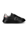 Women's Temple Low-Top Sneakers in Leather, Black Black Philippe Model - 1