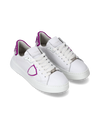 Sneakers Temple da Donna Bianche e Fucsia in Pelle Philippe Model