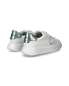 Baskets basses Temple en cuir femme, turquoise, vert et blanc Philippe Model - 3