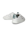 Flache Temple Sneakers für Damen aus Leder – Türkis und Grün und Weiß Philippe Model - 6