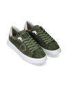 Men's Temple Low-Top Sneakers in Nubuck, Military Philippe Model