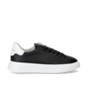 Men's Temple Low-Top Sneakers in Leather, Black White Philippe Model