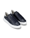 Men's Temple Low-Top Sneakers in Leather, Blue Philippe Model