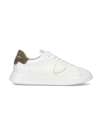 Men's low Temple sneaker - white and green Philippe Model