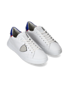 Flache Temple Sneakers für Herren – Weiß, Rot und Blau Philippe Model - 2