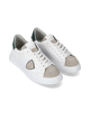 Men's Temple Low-Top Sneakers in Leather, White Green Philippe Model - 2