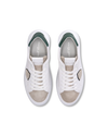 Flache Temple Sneakers für Herren – Weiß & Grün Philippe Model - 4