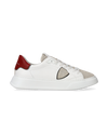 Sneakers Casual Temple Men Leather White Red Philippe Model