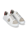 Sneakers Casual Temple Men Leather White Red Philippe Model
