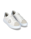 Baskets casual Temple homme en cuir, bleu clair et blanc Philippe Model