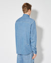 Men's Shirt in Denim And Leather, Light Blue Philippe Model - 4