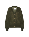 Women's Cardigan in Mohair Wool, Military Green Philippe Model