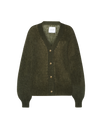 Women's Cardigan in Mohair Wool, Military Green Philippe Model