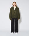 Women's Cardigan in Mohair Wool, Military Green Philippe Model - 5