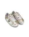 Baby Paris Low-Top Sneakers in Leather, White Gold Philippe Model