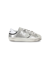 Sneakers Paris da Bambini Argento in Pelle Metal Philippe Model