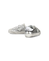 Flache Baby Paris Sneakers aus Leder – Silber Philippe Model - 6