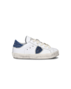 Sneakers da Bambini Prsx basse Bianche e Blu in Pelle Philippe Model