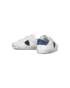 Sneakers da Bambini Prsx basse Bianche e Blu in Pelle Philippe Model - 6