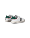 Baby Paris Low-Top Sneakers in Leather, White Green Philippe Model - 3