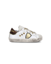 Baby Paris Low-Top Sneakers in Leather, White Black Philippe Model