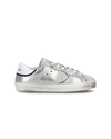 Sneakers Paris da Bambini Argento e Nere in Pelle Metal Philippe Model - 1