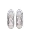 Flache Junior Paris Sneakers aus Leder – Silber Philippe Model - 4