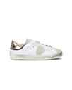 Junior Paris Low-Top Sneakers in Leather, White Gold Philippe Model