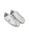 Junior Paris Low-Top Sneakers in Leather, White Gold Philippe Model