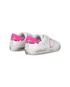 Sneakers Prsx basse da Bambini Bianche e Fucsia in Pelle Philippe Model - 3