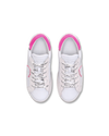 Flache Junior Paris Sneakers aus Leder – Weiß und Fuchsia Philippe Model - 4