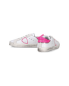 Sneakers Prsx basse da Bambini Bianche e Fucsia in Pelle Philippe Model - 6
