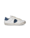 Sneakers Prsx basse da Bambini Bianche e Blu in Pelle Philippe Model